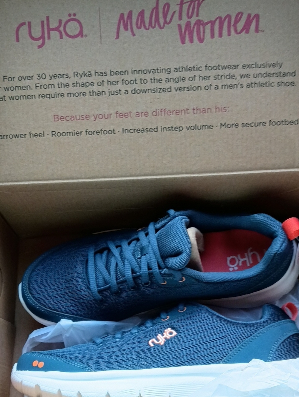 Ryka Women’s Navy Mesh Athletic Sneakers Size 8 New In Original Box
